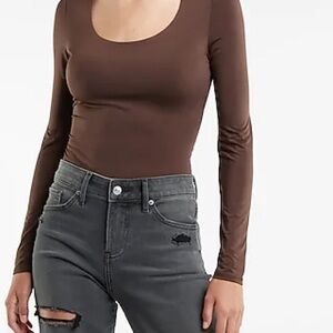 Express Body Contour Compression Silky Thong Bodysuit